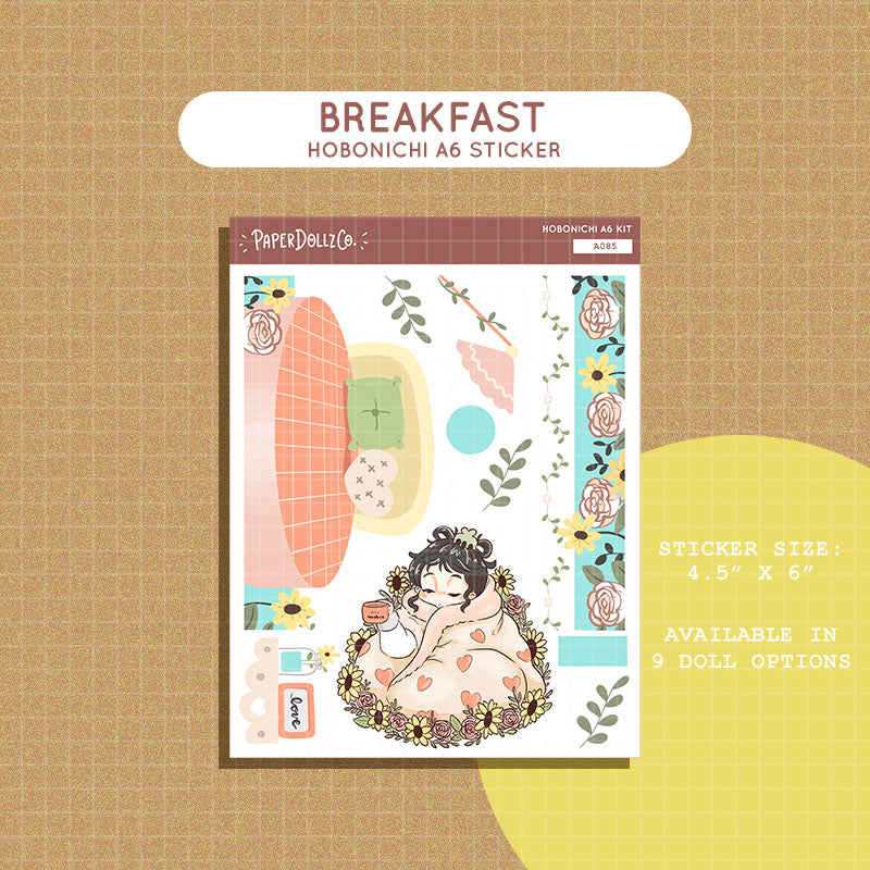 Breakfast | Reclaiming My Radiance | Hobonichi A6 Daily Sticker Kit - a085