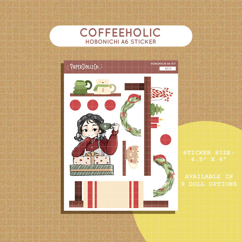 Coffeeholic | Unbox the Joy | Hobonichi A6 Daily Sticker Kit - a111