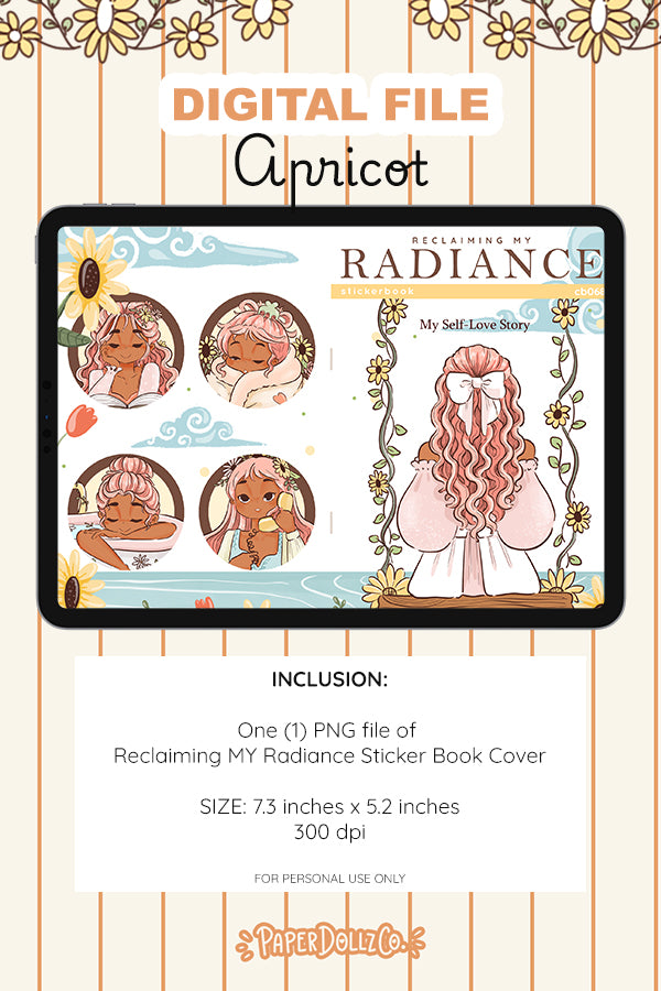 Reclaiming My Radiance Sticker Book Digital File | Apricot | PaperDollzCo