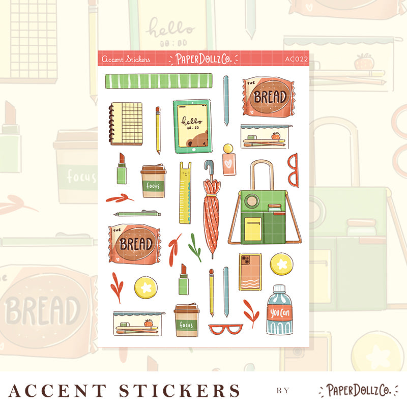 School College Life | Accent Sticker | PaperDollzCo | ac022