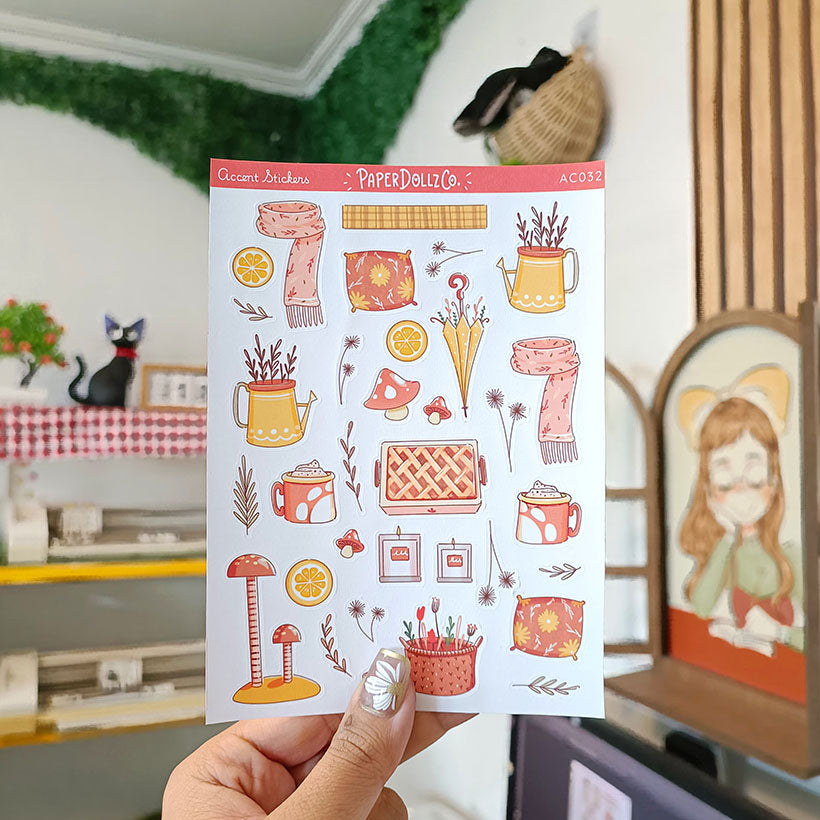 Autumn Purrfection | Accent Sticker | PaperDollzCo | ac032