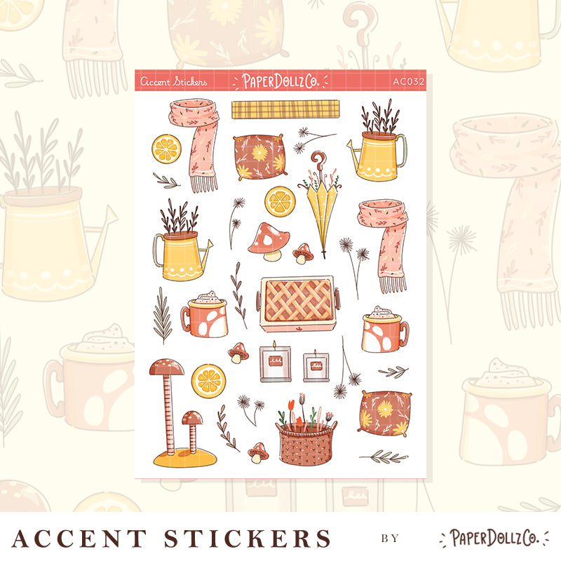 Autumn Purrfection | Accent Sticker | PaperDollzCo | ac032