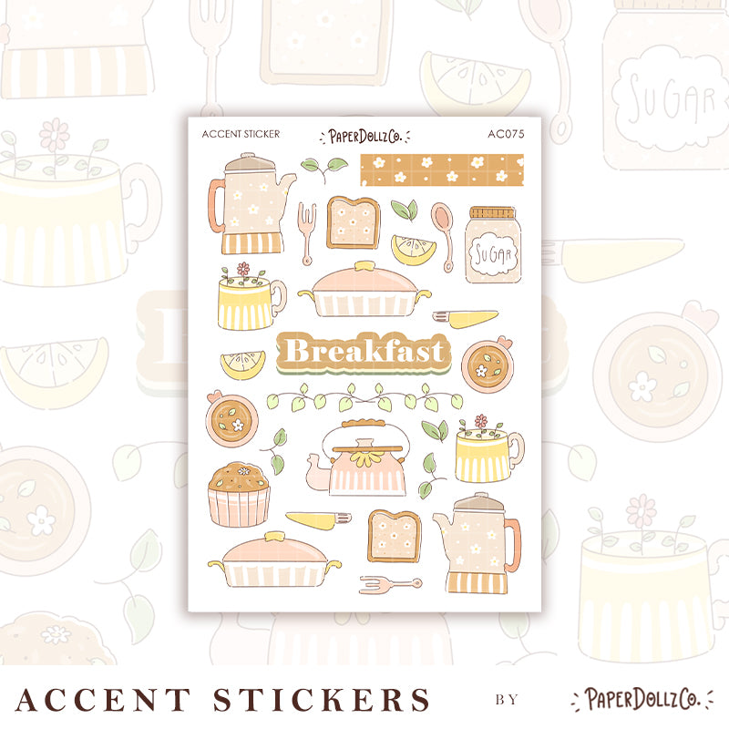 Breakfast | Accent Sticker | PaperDollzCo | ac075