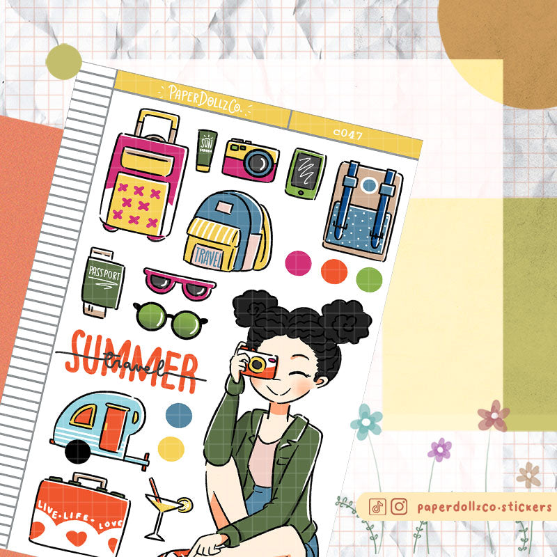 PaperDollzCo Summer Travel Planner Sticker | C047