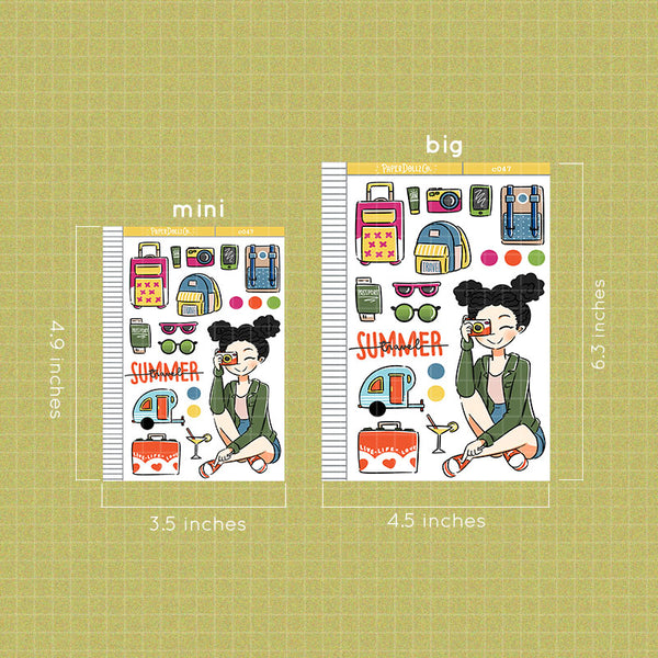 PaperDollzCo Summer Travel Planner Sticker | C047