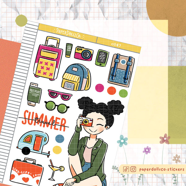 PaperDollzCo Summer Travel Planner Sticker | C047