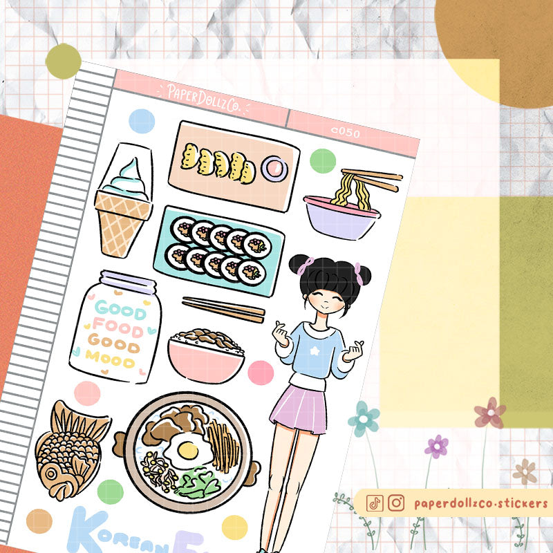 Korean Food Collections PaperDollzCo Planner Sticker | C050