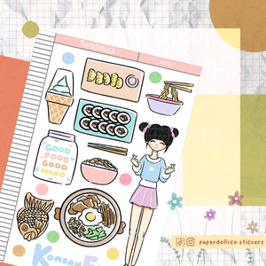 PaperDollzCo Korean Food Planner Sticker | C050