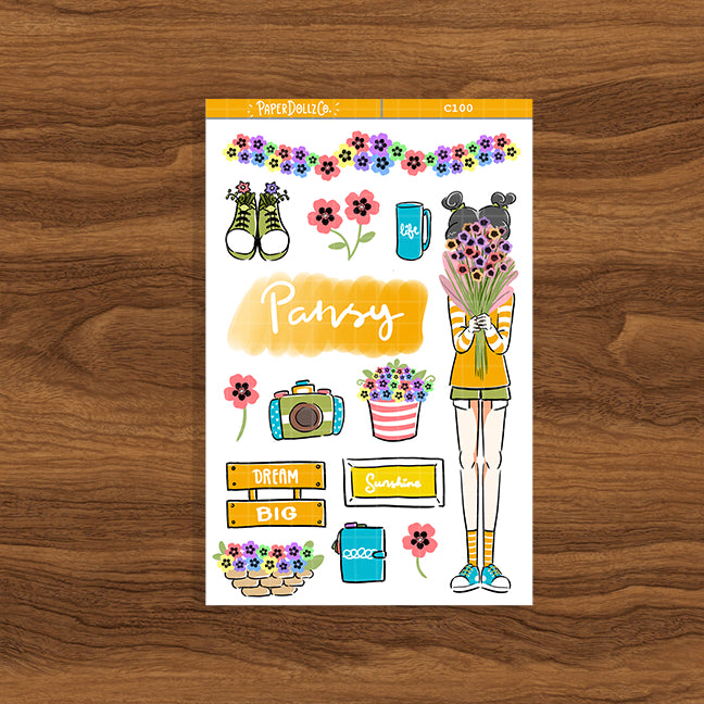 Pansy | Flower Pop | Collection Stickers | C100