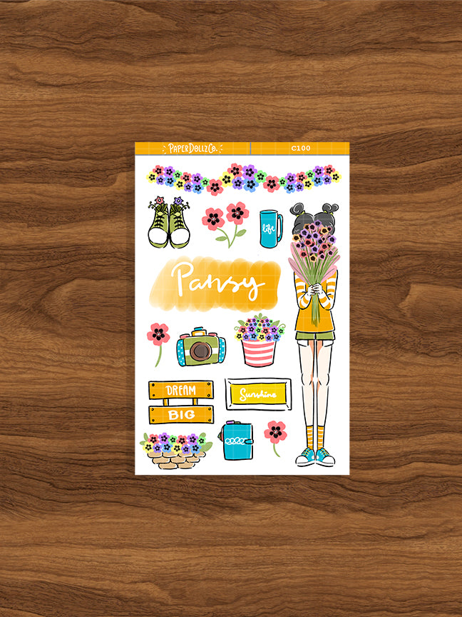 Pansy | Flower Pop | Collection Stickers | C100