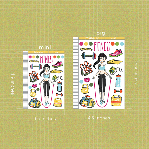 Fitness Collections PaperDollzCo Planner Sticker | C115