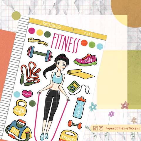 Fitness Collections PaperDollzCo Planner Sticker | C115