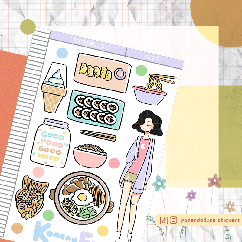 Korean Food Collections PaperDollzCo Planner Sticker | C117