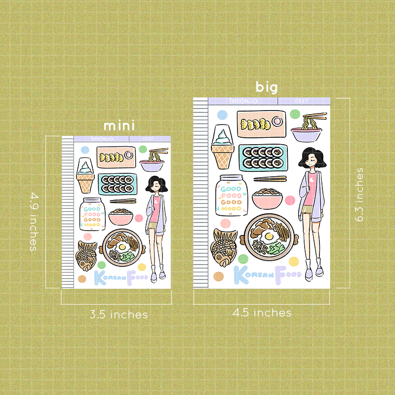 Korean Food Collections PaperDollzCo Planner Sticker | C117