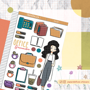 PaperDollzCo Summer Office Fashion Planner Sticker | C119