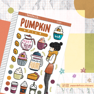 PaperDollzCo Pumpkin Spice Planner Sticker | C120