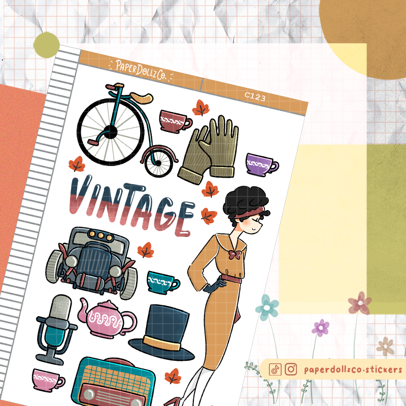 Vintage Collections PaperDollzCo Planner Sticker | C123