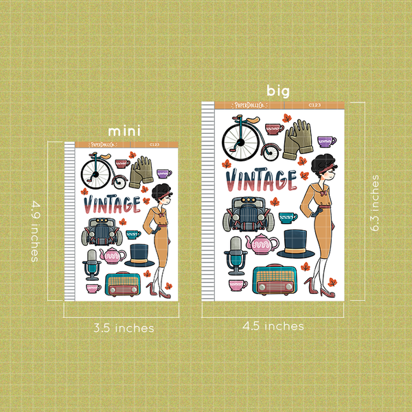 Vintage Collections PaperDollzCo Planner Sticker | C123