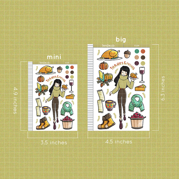 Thanksgiving Collections PaperDollzCo Planner Sticker | C124