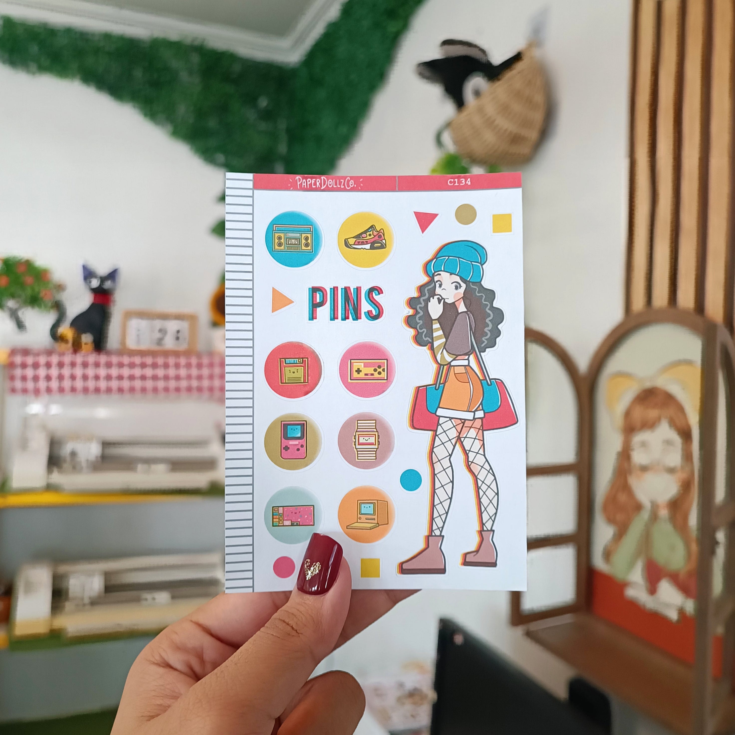 90's Button Pins Game | Back When 90's | Collection Stickers | C134