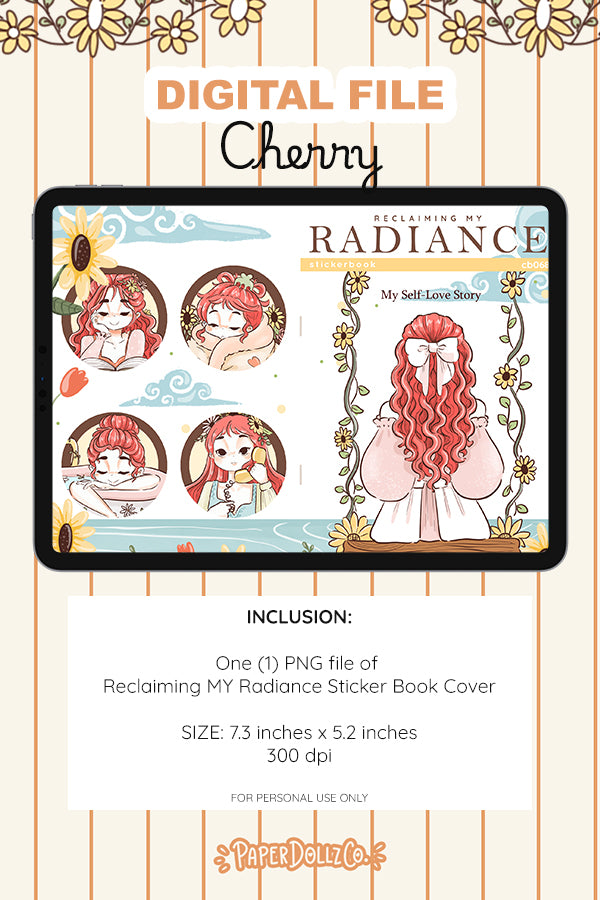 Reclaiming My Radiance Sticker Book Digital File | Cherry | PaperDollzCo