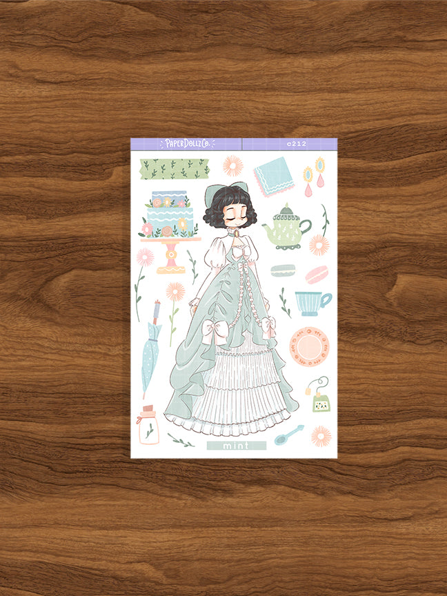 Mint Tea Party PaperDollzCo Planner Stickers | C212