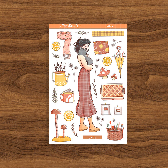 Gray Cat | Autumn Purrfection | Collections Stickers | C273