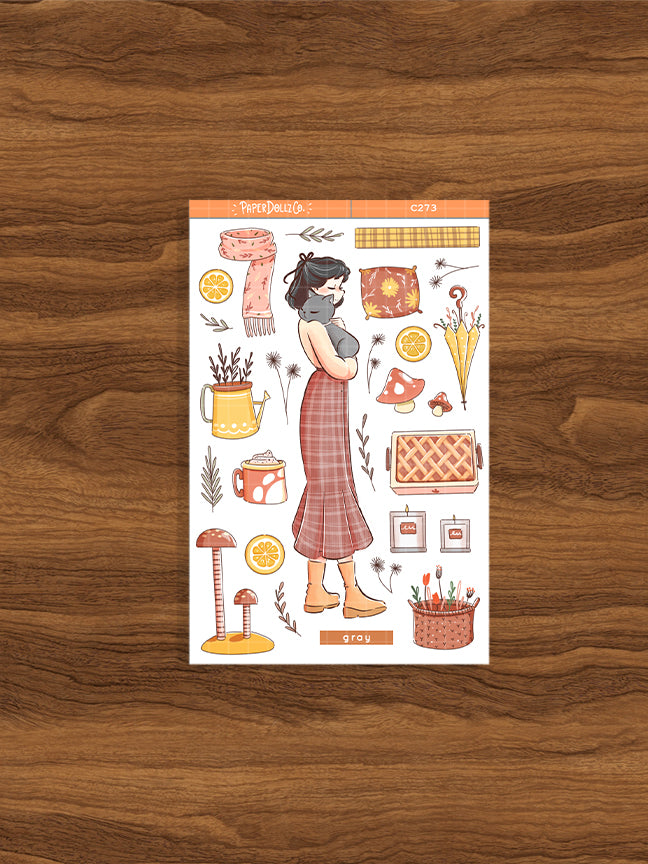 Gray Cat | Autumn Purrfection | Collections Stickers | C273