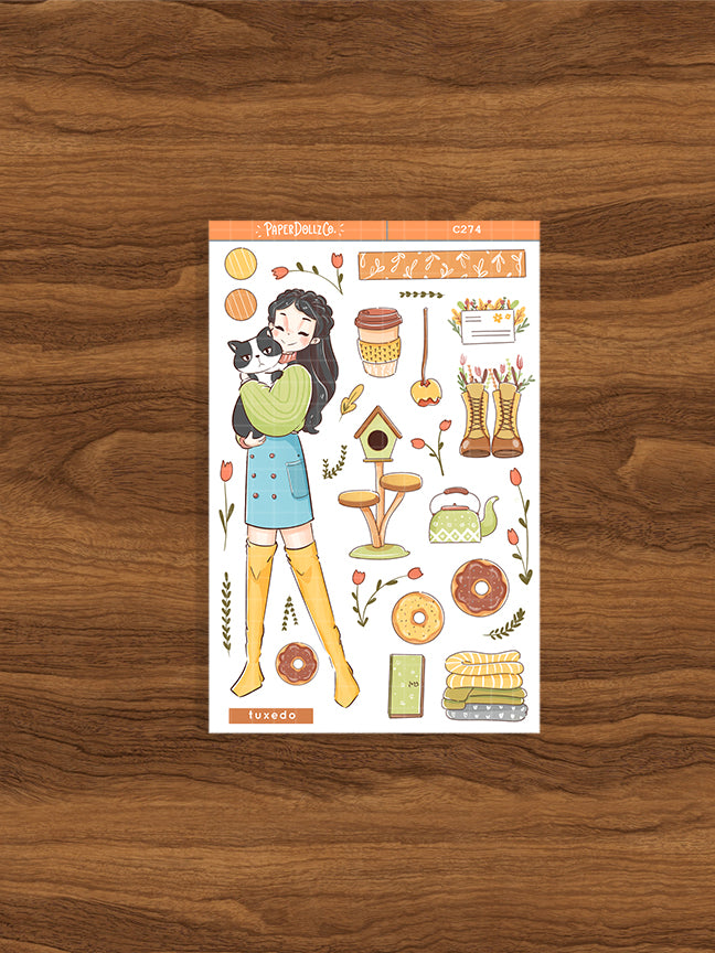 Tuxedo Cat | Autumn Purrfection | Collections Stickers | C274