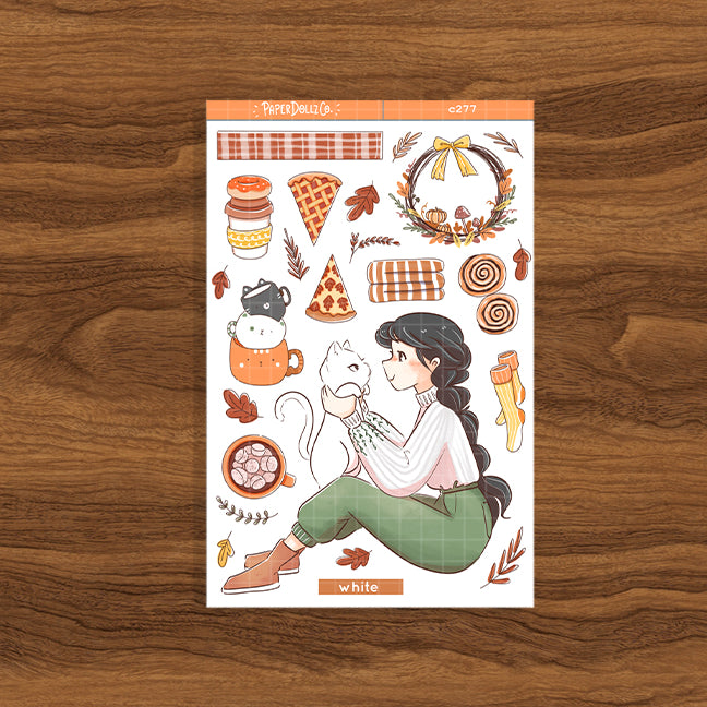 White Cat | Autumn Purrfection | Collections Stickers | C277
