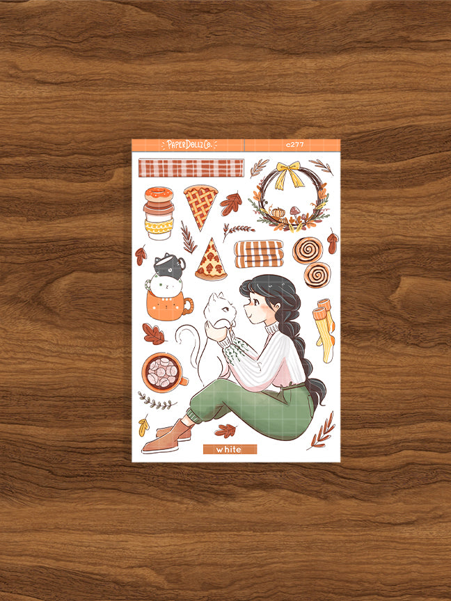 White Cat | Autumn Purrfection | Collections Stickers | C277