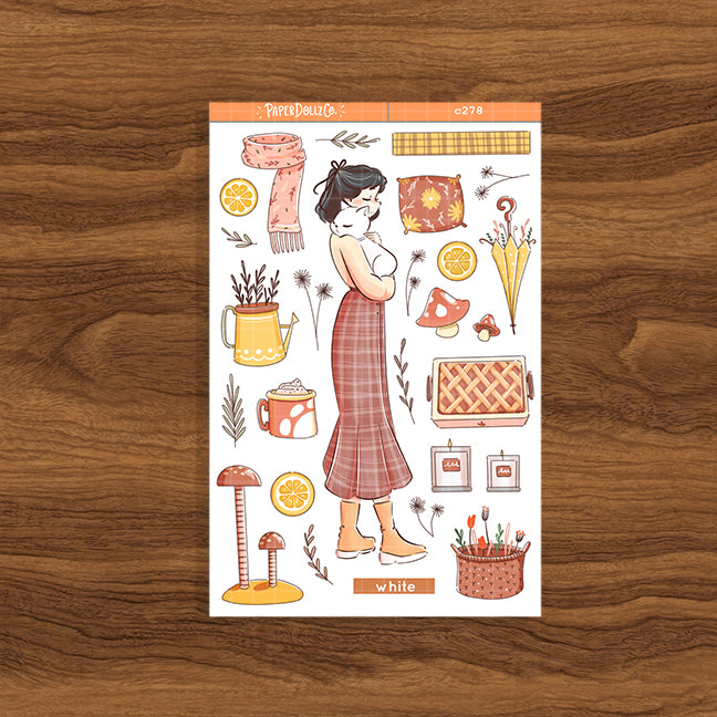 White Cat | Autumn Purrfection | Collections Stickers | C278
