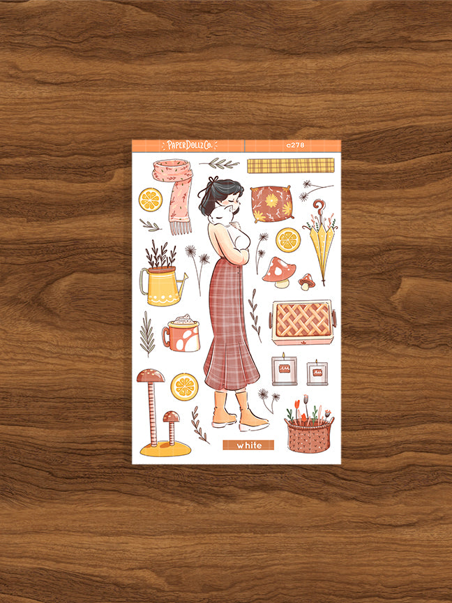 White Cat | Autumn Purrfection | Collections Stickers | C278