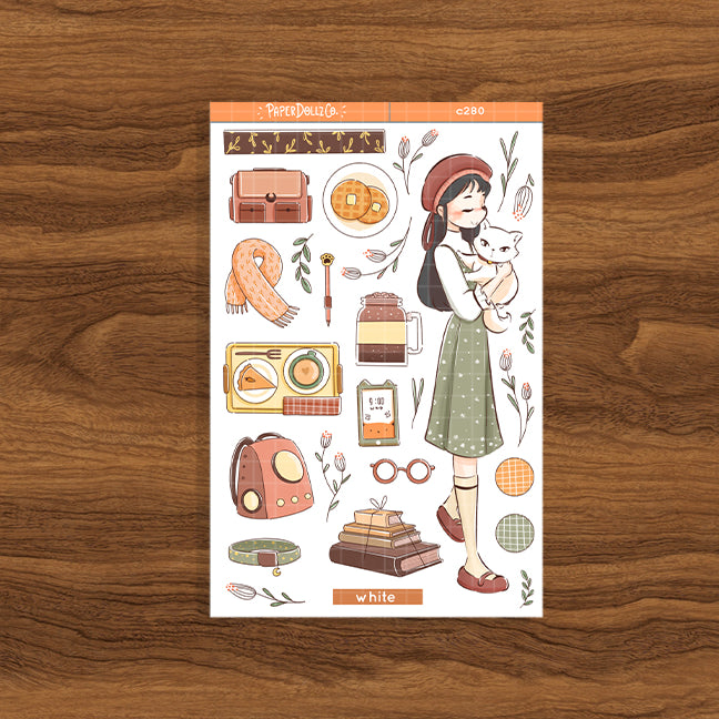 White Cat | Autumn Purrfection | Collections Stickers | C280