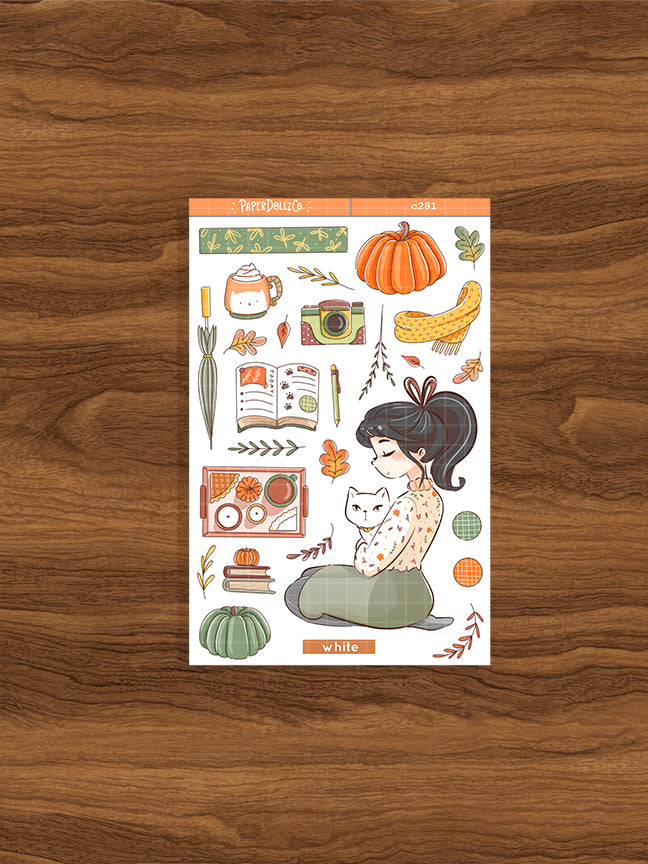 White Cat | Autumn Purrfection | Collections Stickers | C281