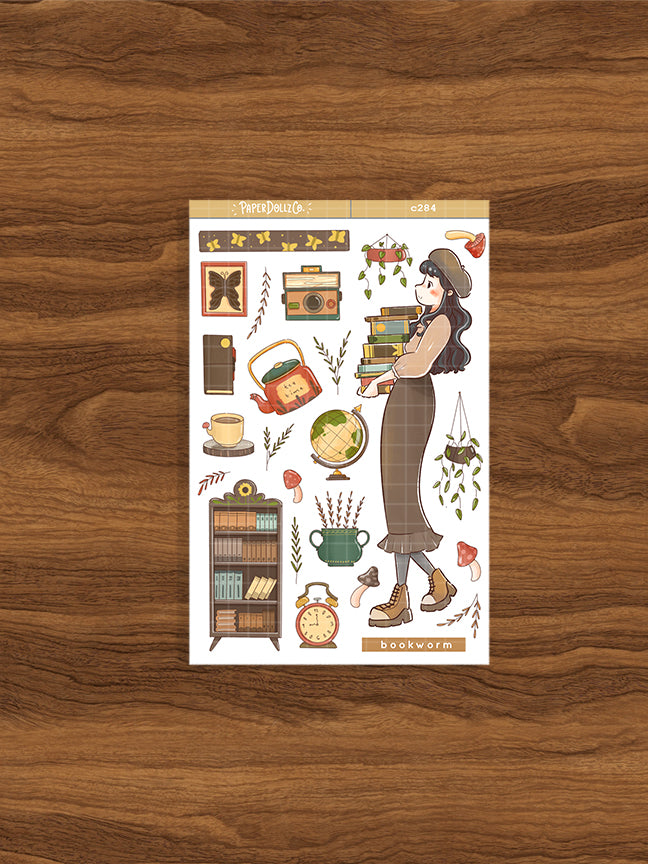 Bookworm | Cottage Core | Collections Stickers | C284