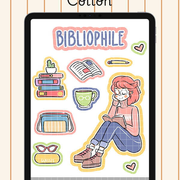 Bibliophile Digital File | Cherry | PaperDollzCo