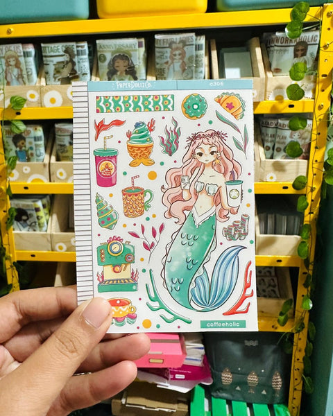 Coffeeholic| The Modern Mermaids | Collections | Paperdollzco Planner Stickers | C306