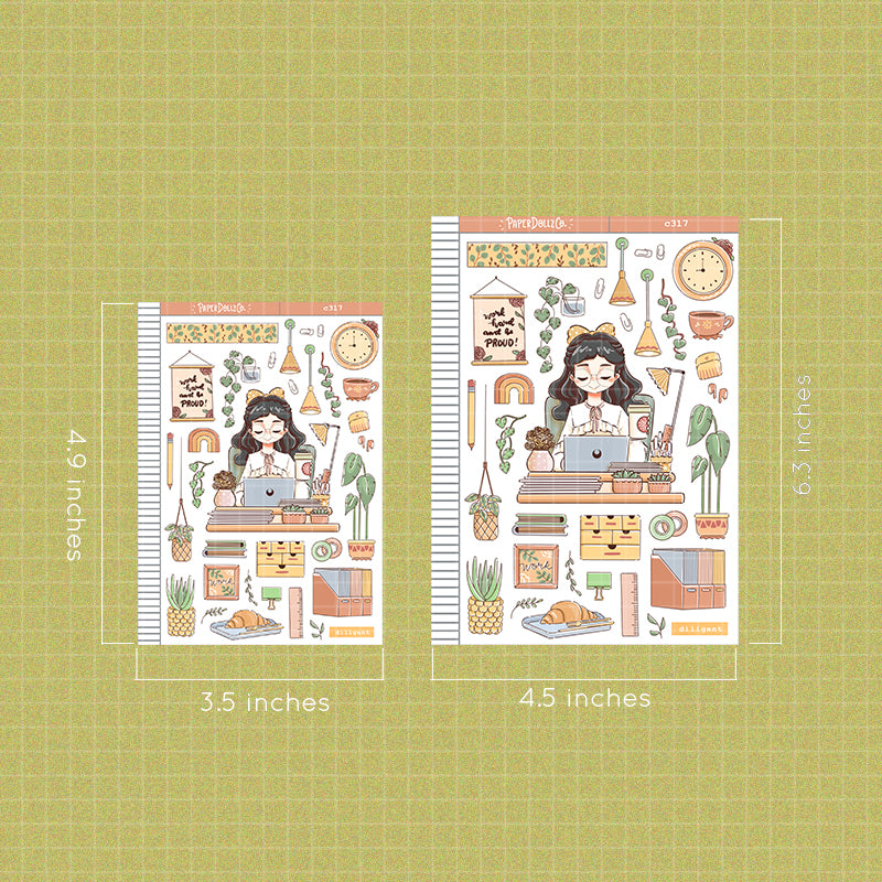 Diligent| Working Women | Collections | Paperdollzco Planner Stickers | C317