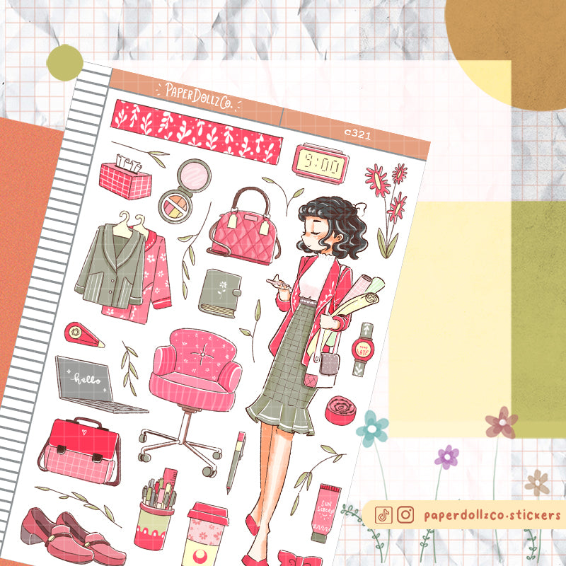 Efficient| Working Women | Collections | Paperdollzco Planner Stickers | C321