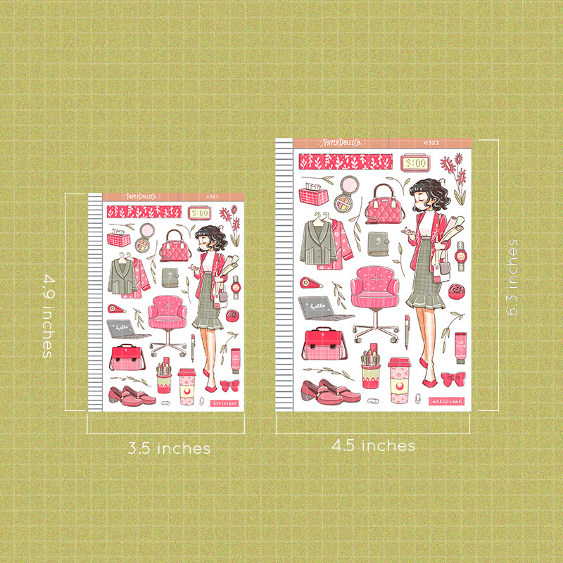 Efficient| Working Women | Collections | Paperdollzco Planner Stickers | C321