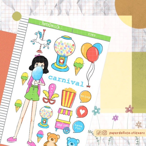 PaperDollzCo Carnival Planner Sticker | C383