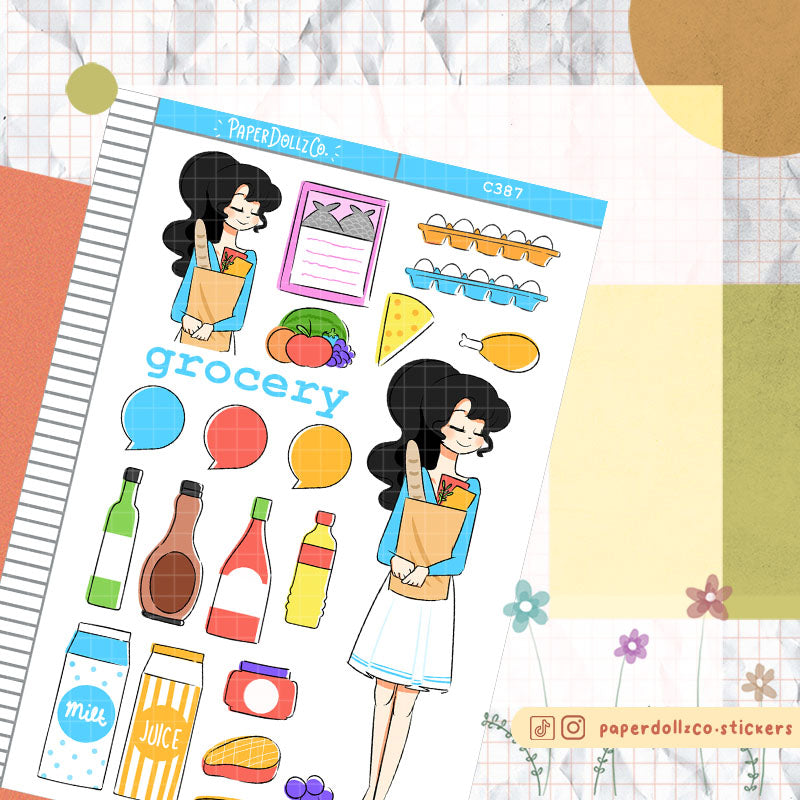 PaperDollzCo Grocery Planner Sticker | C387