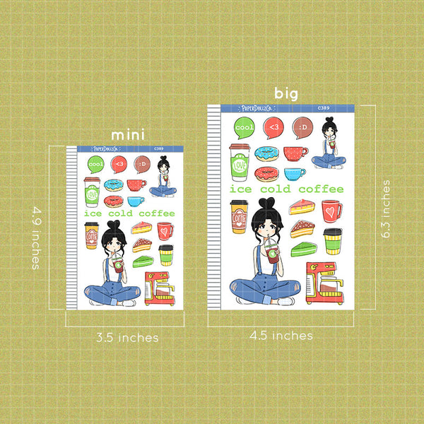 PaperDollzCo Ice Cold Coffee Planner Sticker | C389