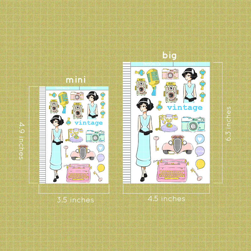 PaperDollzCo Vintage Planner Sticker | C391