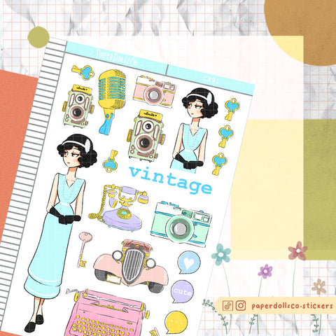 PaperDollzCo Vintage Planner Sticker | C391