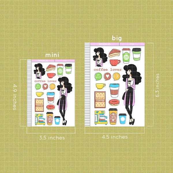 Coffee Lover Collections PaperDollzCo Planner Sticker | C393