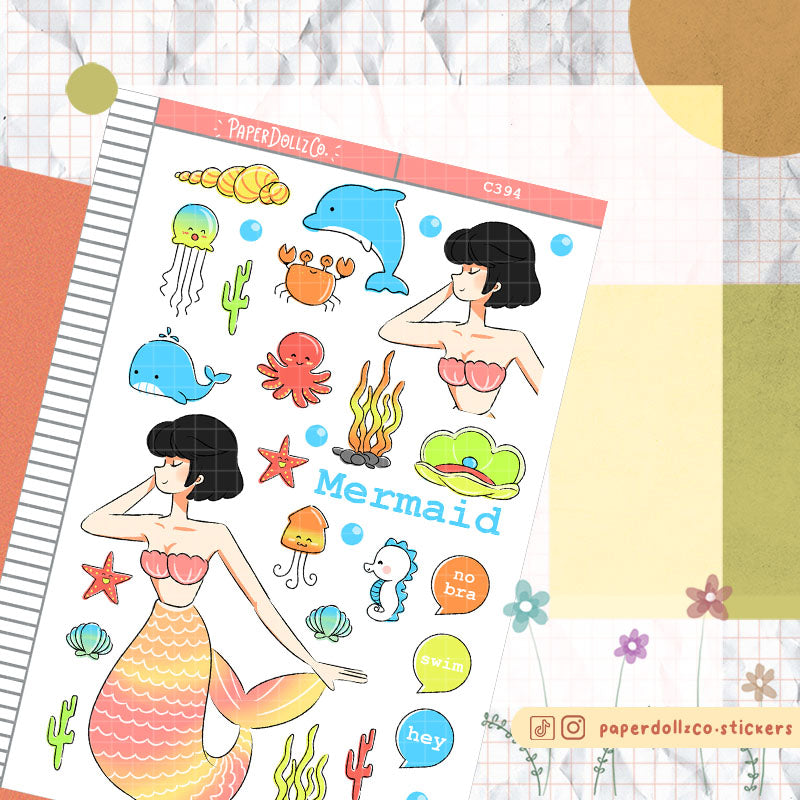 Mermaid Collections PaperDollzCo Planner Sticker | C394