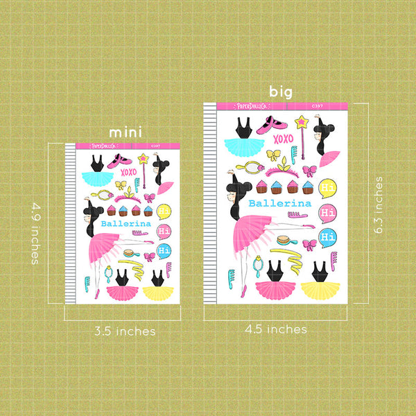 PaperDollzCo Ballerina Planner Sticker | C397