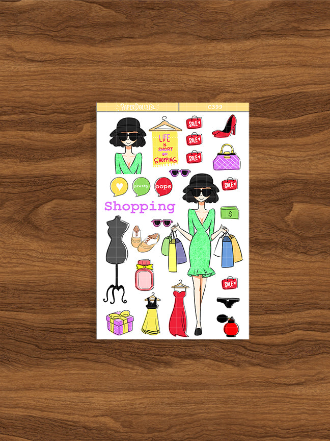 Shopping | Collection Sticker | C399 – PaperDollzCo